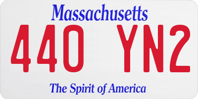 MA license plate 440YN2