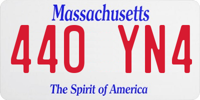 MA license plate 440YN4
