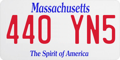 MA license plate 440YN5