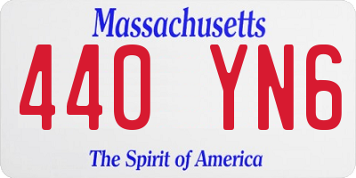 MA license plate 440YN6