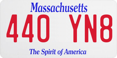 MA license plate 440YN8
