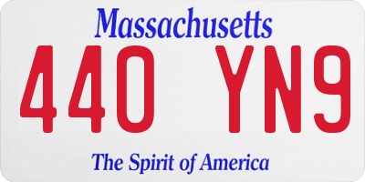 MA license plate 440YN9