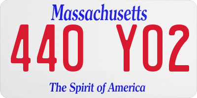 MA license plate 440YO2