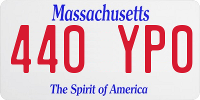 MA license plate 440YP0