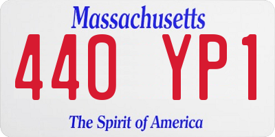 MA license plate 440YP1