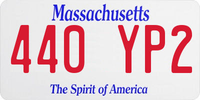 MA license plate 440YP2