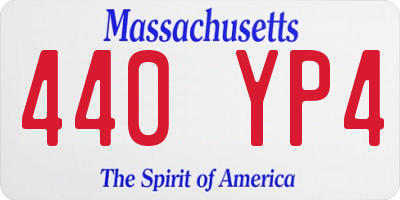 MA license plate 440YP4