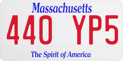 MA license plate 440YP5