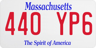 MA license plate 440YP6