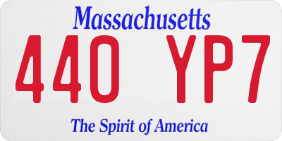 MA license plate 440YP7