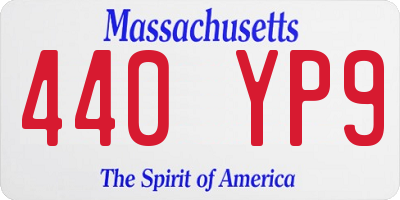 MA license plate 440YP9