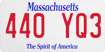MA license plate 440YQ3