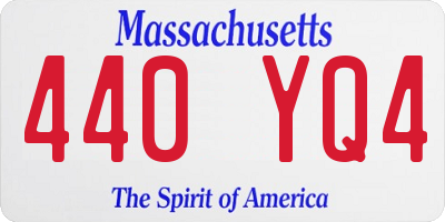 MA license plate 440YQ4