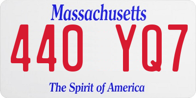 MA license plate 440YQ7
