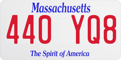 MA license plate 440YQ8