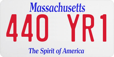 MA license plate 440YR1