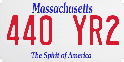 MA license plate 440YR2