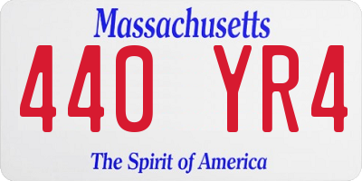 MA license plate 440YR4