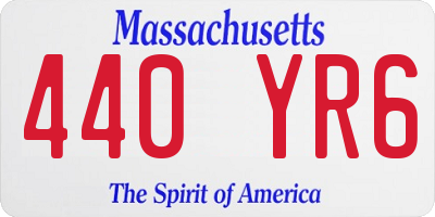 MA license plate 440YR6