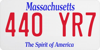 MA license plate 440YR7