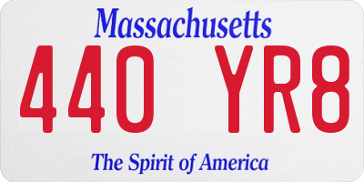 MA license plate 440YR8