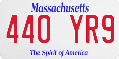 MA license plate 440YR9