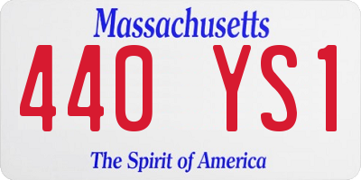 MA license plate 440YS1