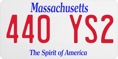 MA license plate 440YS2