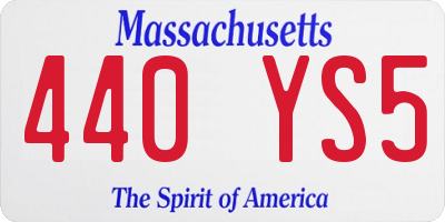 MA license plate 440YS5