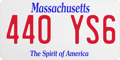 MA license plate 440YS6