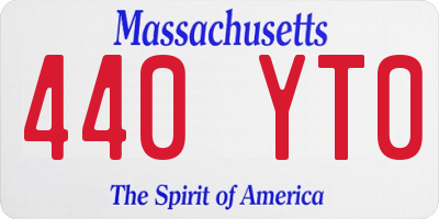 MA license plate 440YT0
