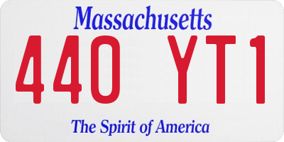 MA license plate 440YT1