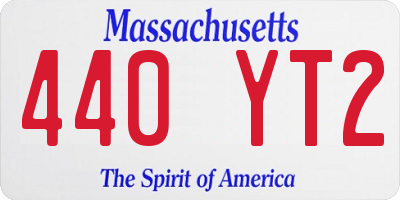 MA license plate 440YT2