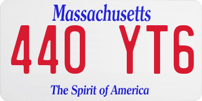 MA license plate 440YT6