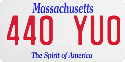 MA license plate 440YU0