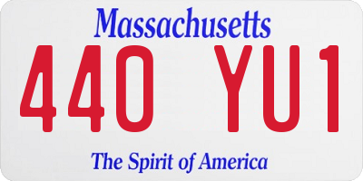 MA license plate 440YU1