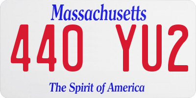 MA license plate 440YU2
