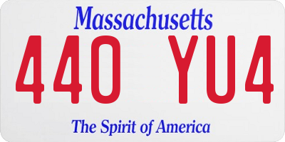 MA license plate 440YU4
