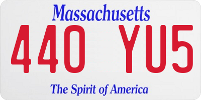 MA license plate 440YU5