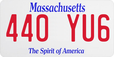 MA license plate 440YU6