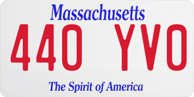 MA license plate 440YV0