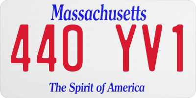 MA license plate 440YV1