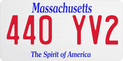 MA license plate 440YV2