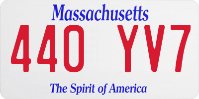 MA license plate 440YV7