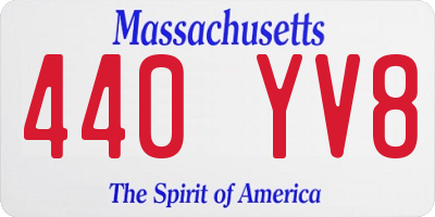 MA license plate 440YV8