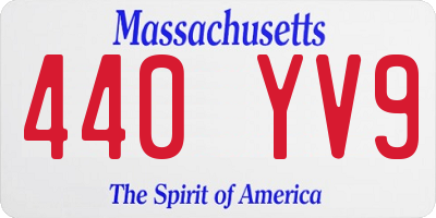 MA license plate 440YV9