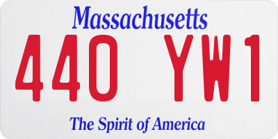 MA license plate 440YW1