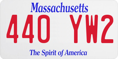 MA license plate 440YW2
