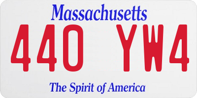 MA license plate 440YW4