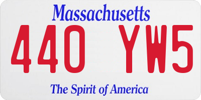 MA license plate 440YW5